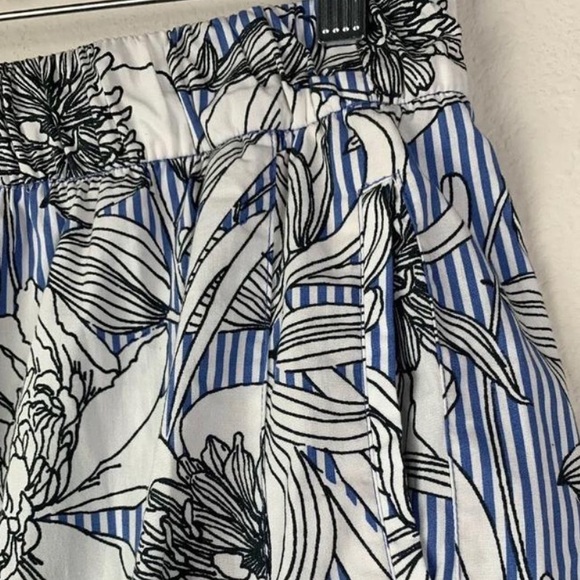 Like New Zara Printed Stripe Crop Pant Culottes - Picture 4 of 7